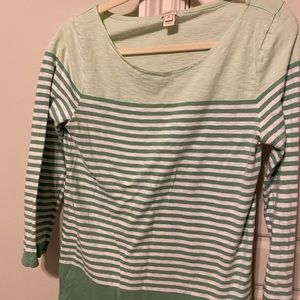 Green striped top JCREW
